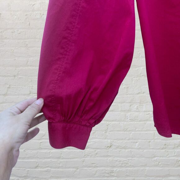 Chico's Rubellite Fuchsia Puff Sleeve Pocket Blouse Size 1/ US M - Picture 8 of 16